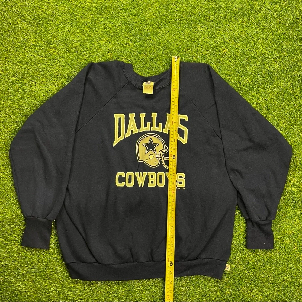 Vintage 80's‎ MADE IN USA logo 7 inc Dallas Cowboys Crewneck Sweatshirt large